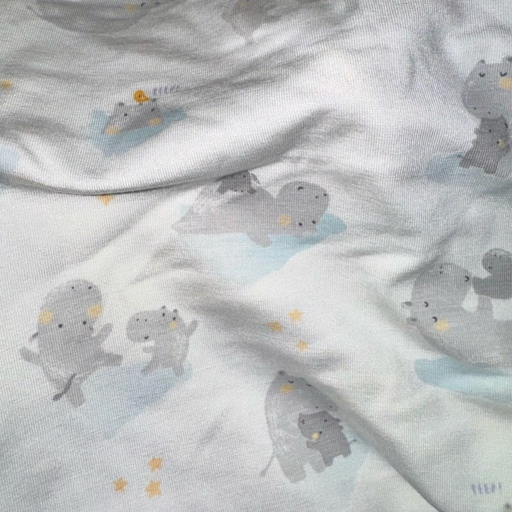 NWT - Angel Dear White and Gray Hippo Infant Nightgown and Matching Swaddle - Picture 4 of 4